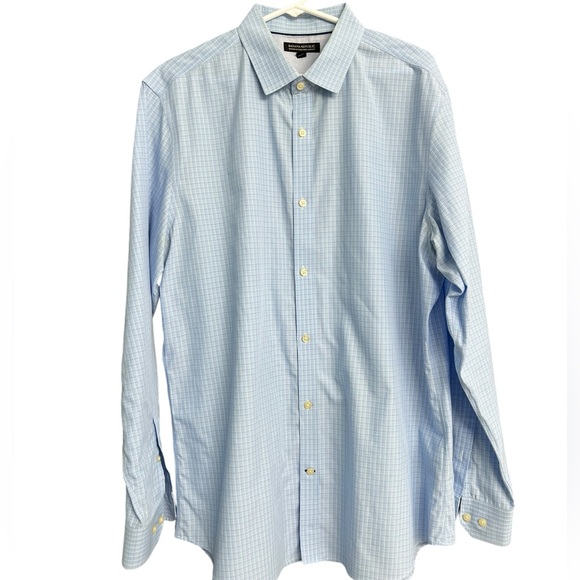 Banana Republic Other - Banana Republic Blue White plaid Slim‎ fit Dress shirt size XL
